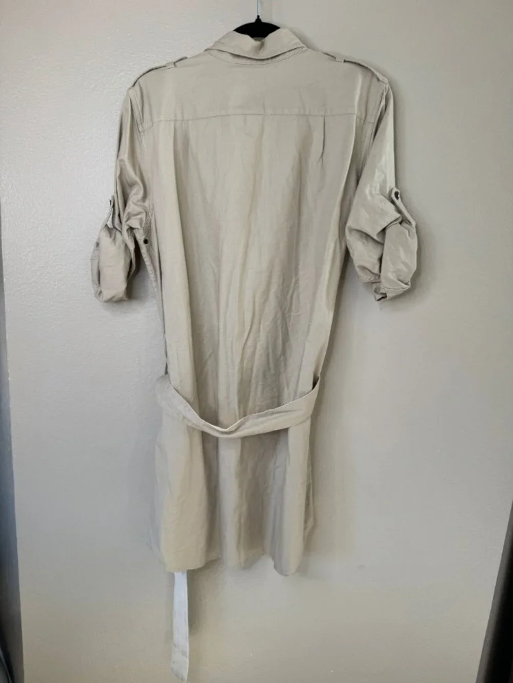 R.L. Rugby Womens Beige Lightweight Cotton Workwear Button-Down Dress Belt Large - Picture 5 of 6